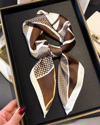 Floral Print Satin Square Scarf