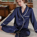 Long Sleeve Satin Pajamas Suit