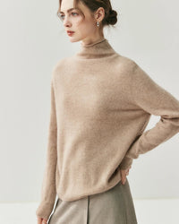 Cashmere Reversible Turtleneck Cardigan Sweater