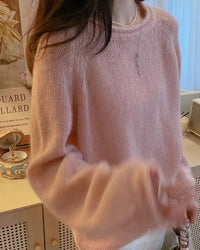 Wool Round Neck Knit Sweater