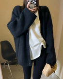 Mid-Length Wool V-Neck Cardigan