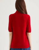Merino Wool Half-Sleeve Turtleneck