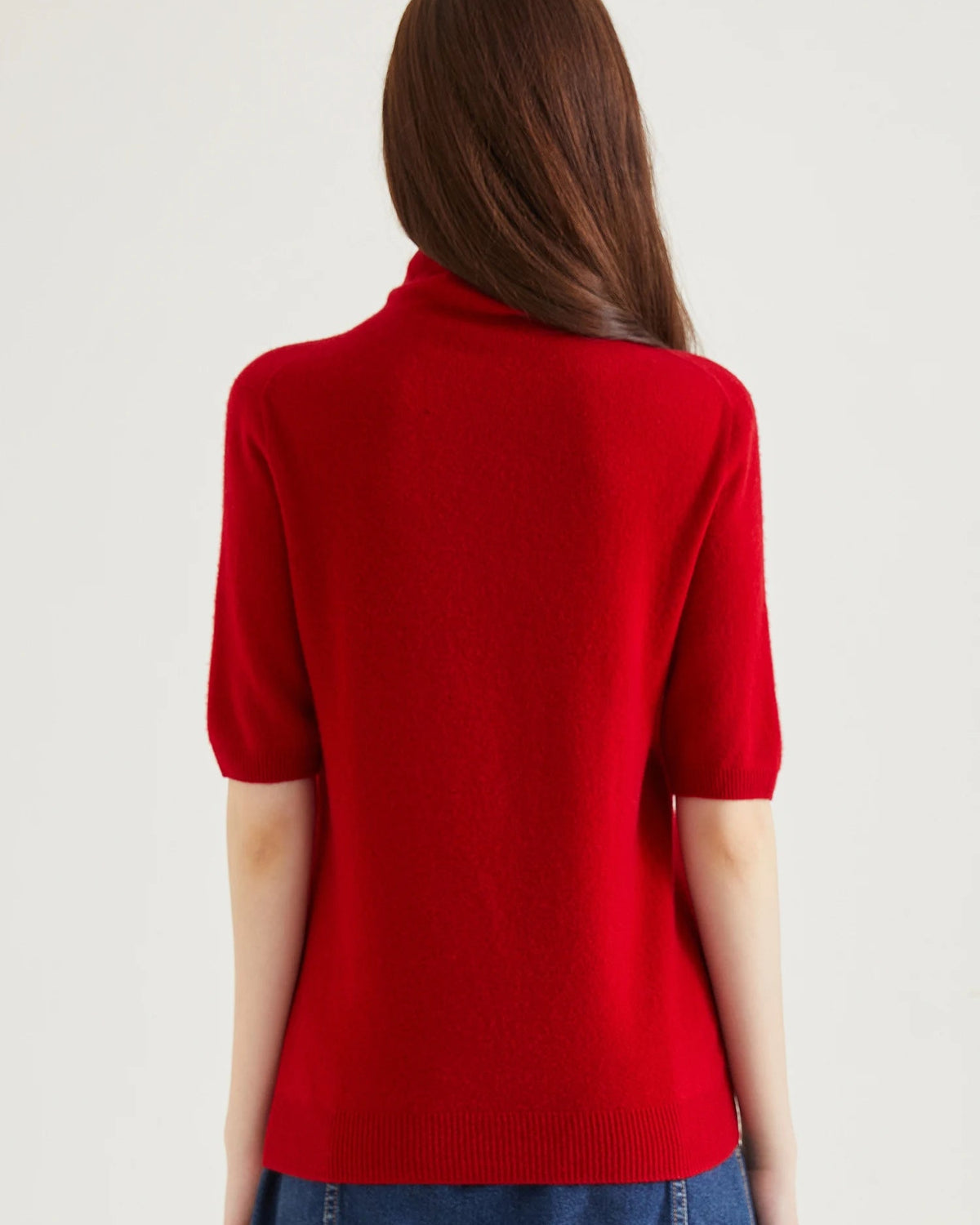 Merino Wool Half-Sleeve Turtleneck
