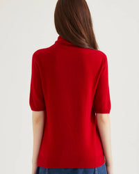 Merino Wool Half-Sleeve Turtleneck