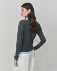 New Style Faux Two-Piece Collared Knit Sweater