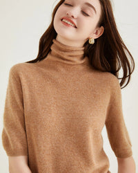 Merino Wool Half-Sleeve Turtleneck