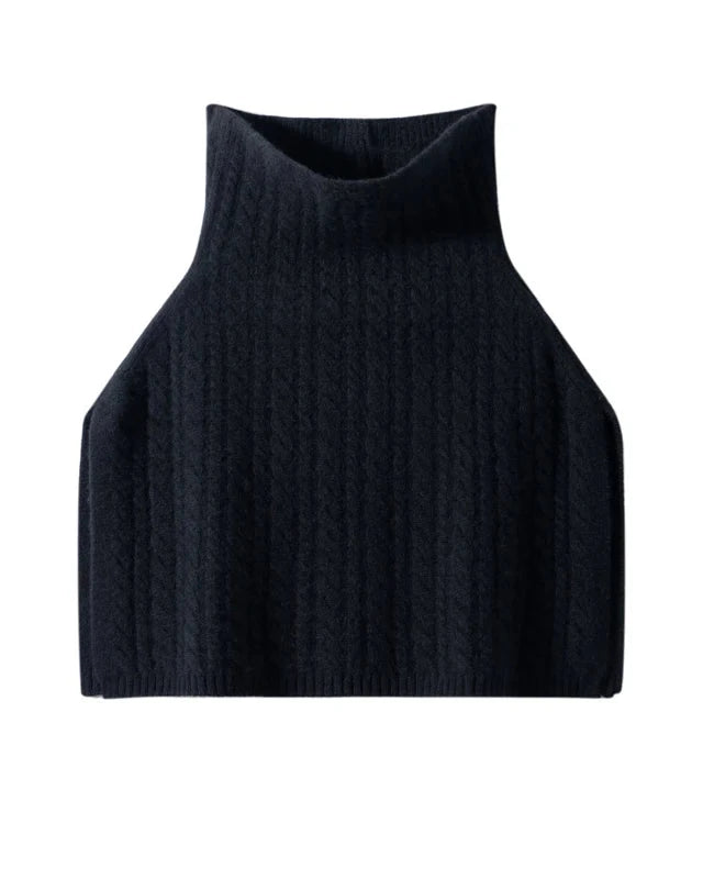 Wool Cashmere Turtleneck Poncho