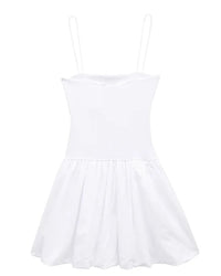 Stylish Pleated Patchwork Backless Mini Dress