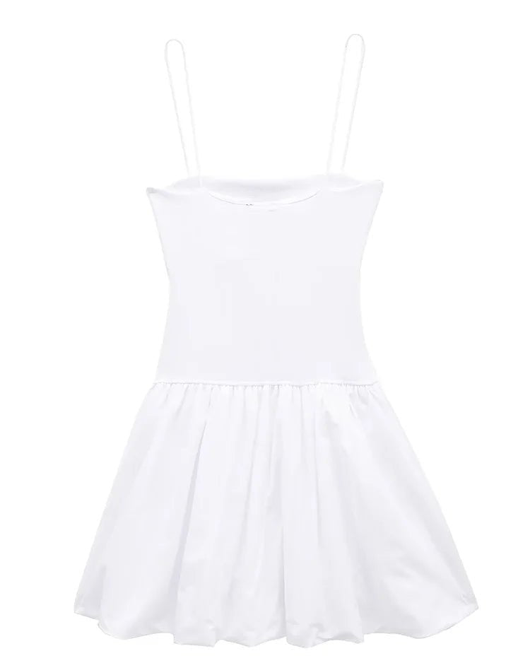 Stylish Pleated Patchwork Backless Mini Dress