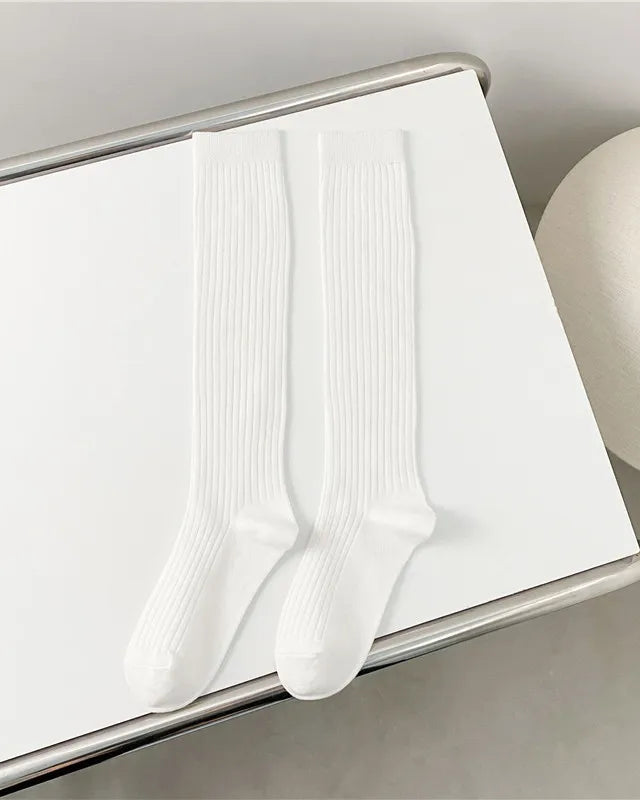 Preppy Knee-High Cotton Socks