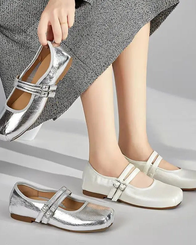 Silver Princess-Style Ballet Flats