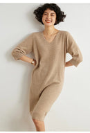 Cashmere Half Sleeve Sweater Dress