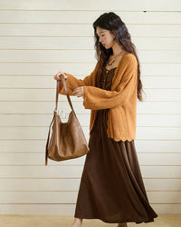 Scalloped Open-Knit Cardigan