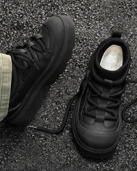 Fur-Lined Lace-Up Snow Boots