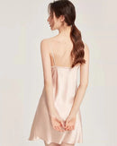 Women's Silk V-Neck Spaghetti Strap Dress