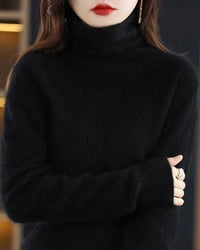 Pure Mink Cashmere Turtleneck Sweater