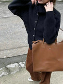 High Neck Pure Wool Short Cardigan