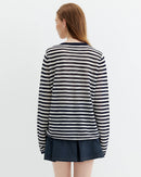 Striped Knit Long-Sleeve Top