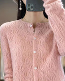 Thick Button-Front Merino Wool Cardigan