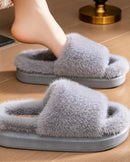 Furry Platform House Slippers