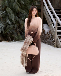 Gradient Faux Mink Knit Sweater