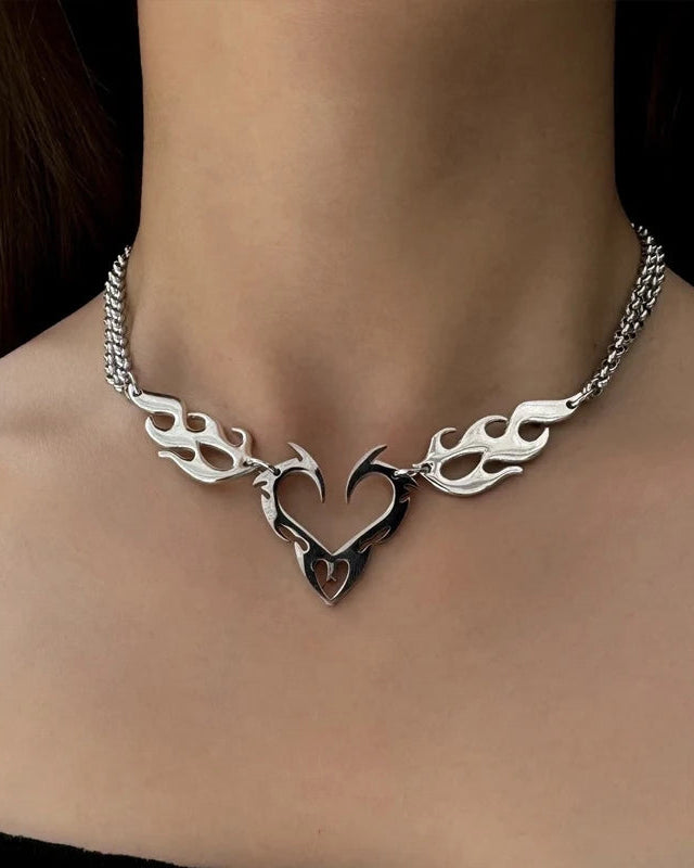 Gothic Black Crystal Double-Layer Circle Necklace