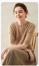 100% Cashmere Short Sleeve Pullover Sweatshirt