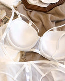Classic Bandage Lace Cutout Push-Up Bra Set