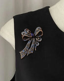 Baroque Rhinestone Bow Brooch