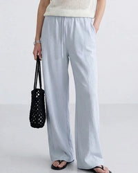 Elastic-Waist Wide-Leg Pants