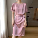 Acetate Silk Drape Satin Dress