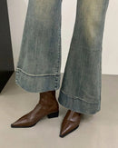 Stylish Square-Heeled Pointed-Toe Ankle Boots