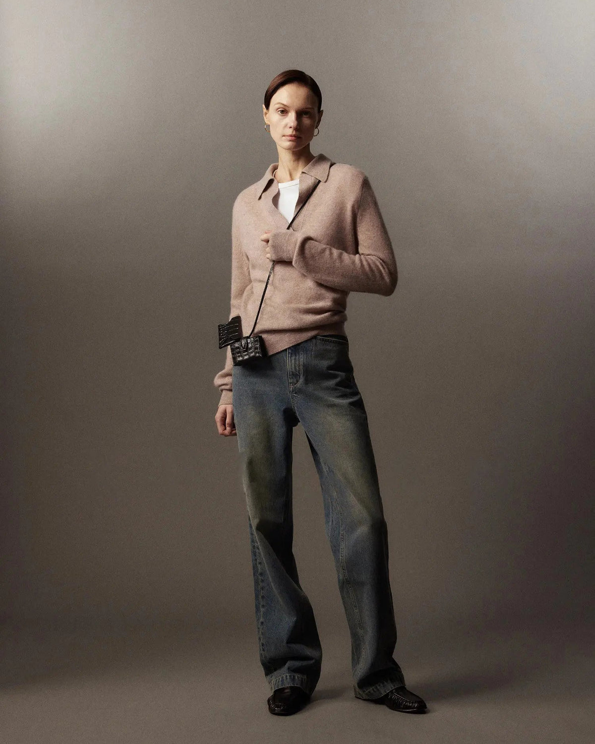 Refined Cashmere Polo Sweater