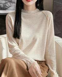 Loose-Fit Crew Neck Long-Sleeve Knitted Pullover