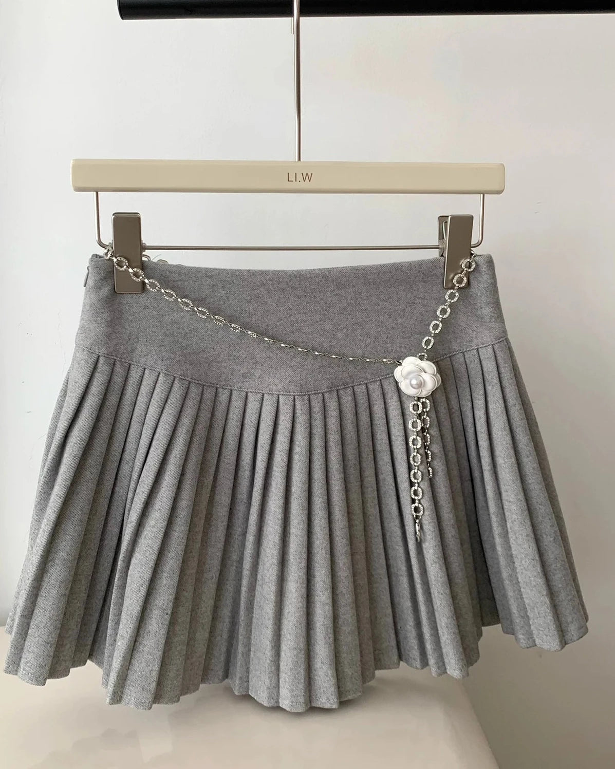 A-Line Cotton Blend Mini Skirt