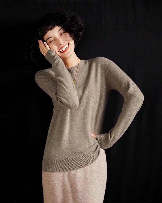 Casual Round Neck Loose Cashmere Sweater