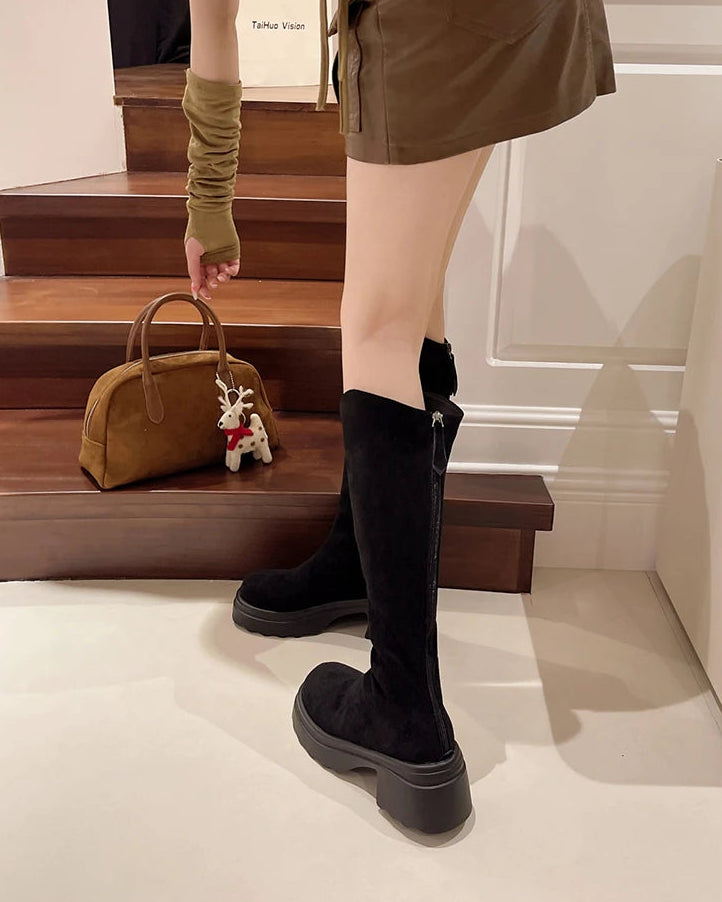 Stretch Knee-High Boots