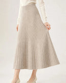 Cable-Knit Cashmere Midi Skirt