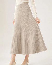 Cable-Knit Cashmere Midi Skirt