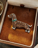 Exquisite Baroque-Style Puppy Brooch