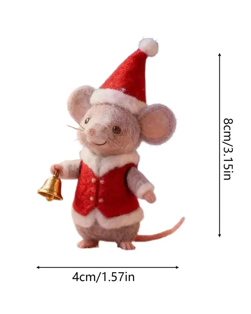 Christmas Felt Mouse Decorative Figurine