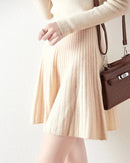 Wavy High-Waisted Sweet Knit Wool Mini Skirt