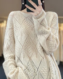 Crochet Hollow Knit Wool Sweater