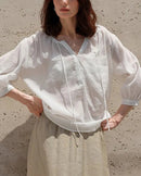 New V-Neck Drawstring Lightweight Shirt