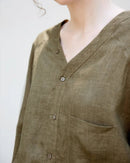 Stylish V-Neck Button-Down Loose Shirt