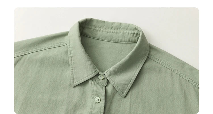 Oversized Long-sleeved Cotton Shirt