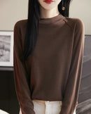 Loose-Fit Crew Neck Long-Sleeve Knitted Pullover