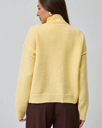 Oversized Knit Zip Cardigan Stand Collar