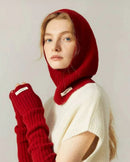 Wool balaclava beanie — a cozy knit hat with full head and neck coverage, perfect for winter outdoor wear.