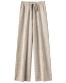 Cotton Wool Wide-Leg Knit Pants
